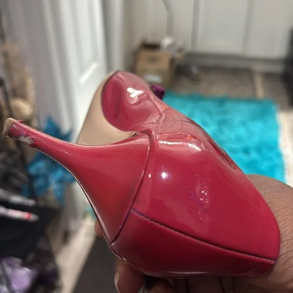 Salvatore Ferragamo hotPink and Purple Heels with Gold Detail - Picture 11 of 11